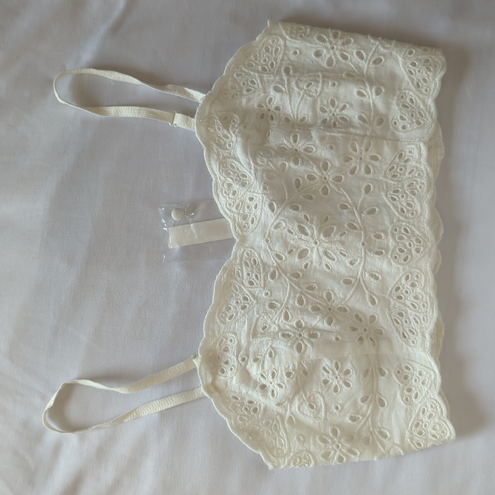 NWT Eyelet Linen Blend Crop tank top Madewell